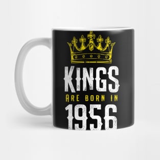 kings are born 1956 birthday quote crown king birthday party gift Mug